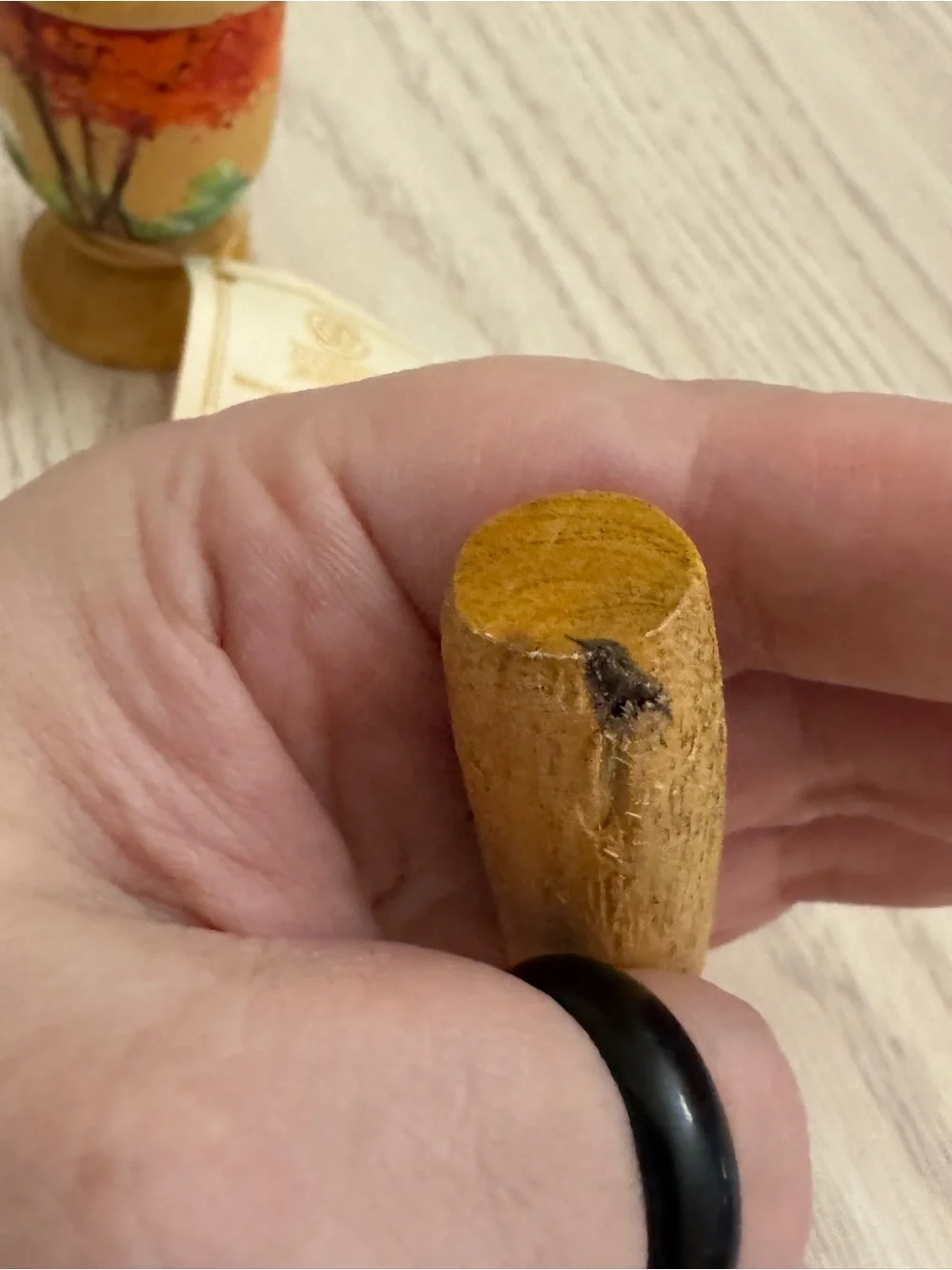 Boho Hand-Turned Mini Wood Mortar & Pestle Tropical Decor